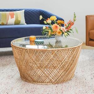 Construction Durable de table en rotin extérieur Minisite pour les paramètres intérieurs de salon d'hôtel pour manger Design minimaliste simple - Product Image 1