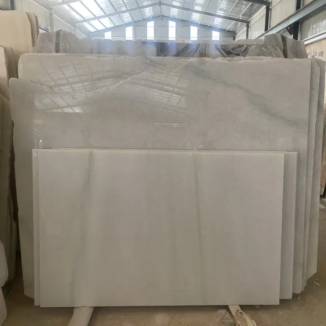 Premium grade of white dolomite marble stone slab for countertops