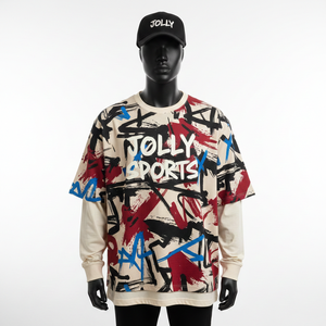 Camiseta 100% algodón para hombre, corte holgado, estampada, de doble capa, manga larga, estilo nuevo, camiseta de doble manga personalizada. - Product Image 6