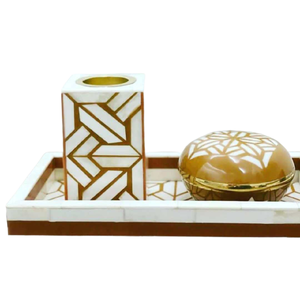 Ensemble-cadeau de brûleur d'encens en os d'Arabie de Tradnary Pvt Ltd Forme carrée florale pour les idées cadeaux du Ramadan - Product Image 3