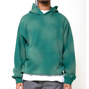 Pull à capuche 100% coton unisexe tendance pull à motif solide thermique personnalisé avec teinture unie pour la saison hivernale - Product Image 1