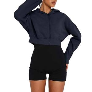 Los más vendidos al mejor precio, sudaderas con capucha cortas para mujer, sudaderas con capucha recortadas en blanco para mujer - Product Image 3