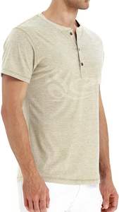 2025 Vintage microfibre hommes T-Shirt haute qualité bouton personnalisé bio doux grande taille 100% coton doux pour la peau - Product Image 2