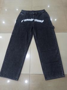 Jeans en denim délavé tendance pour homme, coupe droite, streetwear, poids lourd, 100% coton, personnalisé 2025 - Product Image 5