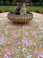 Nappe de table réutilisable en pur coton, imprimée de motifs floraux modernes, faite à la main, personnalisable, de haute qualité, pour décoration de ferme, mariage et maison