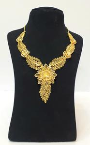 Offre d'usine directe ensemble de bijoux en diamant plaqué or 24K collier de style classique de trois grammes pour les mariages fiançailles vente chaude - Product Image 2