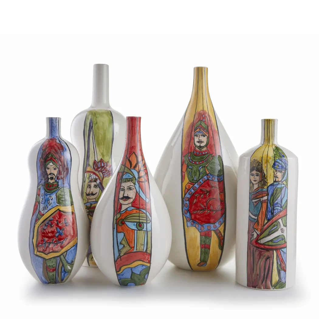Premium kalite İtalyan süs çömlek şişe vazo kuklalar tasarım 16 "çağdaş ev dekor