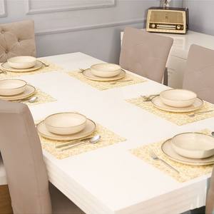 12 Piece 100% Cotton <b>Yellow</b> <b>Placemat</b> Set with Ring Pattern Decorative Table Mats 35x45cm Durable Elegant Dining Table Accessory - Product Image 2
