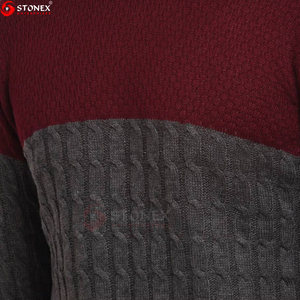 Vente en gros de pull-over en tricot à col rond et à manches longues pour hommes, style décontracté, doux et confortable - Product Image 6