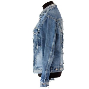 2025 personnalisable femmes bleu Denim veste élégant à manches longues avec de grandes poches université et blazer femmes manteau veste pour femmes - Product Image 1