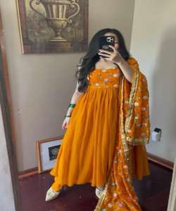 Vestido de trabajo con estampado de Georgette de diseñador con dupatta, ropa informal al mejor precio, ropa textil para mujer, dupattas exclusivas - Product Image 5