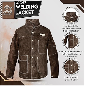 Personalizar cuero de vaca Split chaqueta de soldadura hombres soldador chaqueta tIndustrial seguridad - Product Image 4