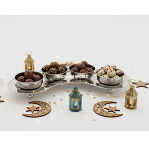 Bol à chocolat en métal de luxe pour le Ramadan, qualité supérieure, bol décoratif pour bonbons, forme personnalisée, bol à chocolat fantaisie - Product Image 1