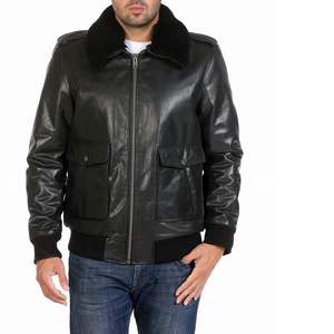 Concevez votre propre veste bomber d'hiver en peau de mouton de haute qualité pour homme, style urbain, écologique, tailles et couleurs personnalisables, garniture en fourrure - Product Image 2