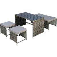 5% de réduction Ensemble de mobilier de patio extérieur moderne pour hôtel, chaises et tables sans plateau, couleurs personnalisées, rotin PE Jamaïque