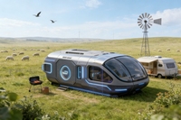 Maison préfabriquée pour l'hôtellerie haut de gamme : capsule spatiale moderne et élégante, idéale pour les hôtels et villas, personnalisation possible, maison mobile