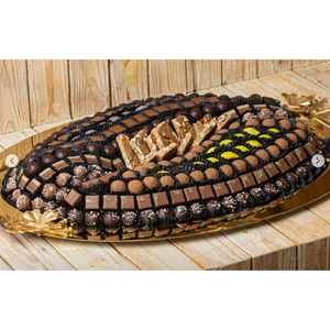 Bandeja de servicio de metal chapado en oro de alta calidad con acento floral Bandeja de chocolate Exhibición de postres Perfecta para servir dulces Caramelos - Product Image 3