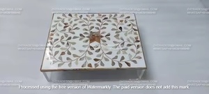 Caja de almacenamiento acrílica transparente hecha a mano con tapa de incrustaciones de madreperla de madera natural, una pieza llamativa para REGALOS FESTIVOS - Product Image 4