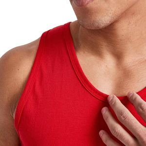 Camisetas sin mangas de talla grande personalizables de alta calidad para hombre, camisas sin mangas de punto transpirables, tela suave para gimnasio deportivo, venta al por mayor - Product Image 5