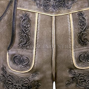 Venta en línea Pantalones cortos de último diseño Venta al por mayor Pantalones cortos de cuero bávaro de estilo único 2024 Pantalones cortos bávaros ligeros - Product Image 5