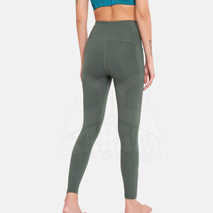 Women's Lightweight Breathable Spandex/Polyester Solid <b>Pattern</b> Yoga <b>Leggings</b> High Waist Elastic Waist Knee Length Customized - Product Image 3