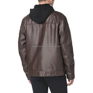Veste de mode en cuir véritable à fermeture éclair personnalisée pour hommes de bonne qualité à des tarifs de gros Veste en cuir de couleur personnalisée pour hommes - Product Image 6