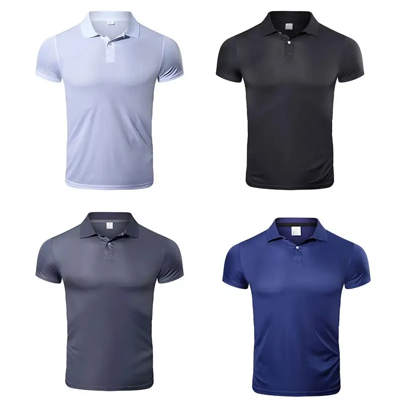 Camisa de polo personalizada, secagem rápida, logotipo, roupa masculina de algodão, uniforme de golfe