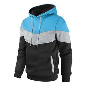 Sudadera informal de invierno para hombre, jersey de manga larga con bloque de color, Sudadera con capucha de lana con bolsillo frontal, ropa de calle cálida suave de algodón 100% - Product Image 2