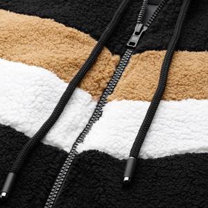 Vestes en polaire Sherpa d'hiver de couleur unie de haute qualité pour hommes avec logo personnalisé Veste d'hiver en polaire à fermeture éclair à manches longues pour l'extérieur - Product Image 6