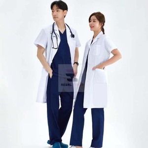 เสื้อโค้ทสำหรับโรงพยาบาลแขนยาวสำหรับทุกเพศเครื่องแบบแพทย์พยาบาลทางการแพทย์ - Product Image 6