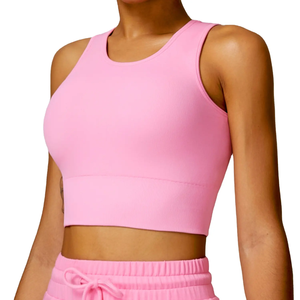 Mujeres de alta calidad Fitness Tank Top Compresión Suave Elástico Apoyo Básico Sujetador deportivo sin costuras - Product Image 1