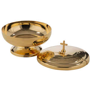 Ciborio de latón dorado con acabado brillante Suministro de Iglesia litúrgica Recipiente de comunión Tamaños personalizados disponibles - Product Image 6