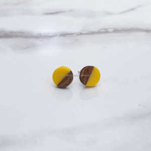 Pendientes geométricos de madera maciza DIY de estilo clásico, tachuelas de forma circular a la moda para pendientes de Aro a la moda - Product Image 1