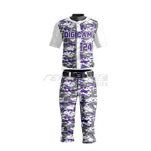 Conjunto de pantalones de camisetas de béisbol y softbol hecho a medida de secado rápido Uniformes OEM transpirables y bordados - Product Image 1