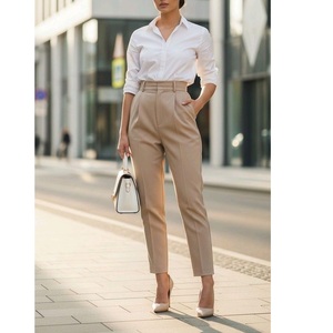 Pantalones Cargo Chino Casuales de Primera Calidad para Mujer, Estilo Cómodo de Cintura Media con Logotipo Elegante, Calidad y Precio de Exportación de BD - Product Image 5