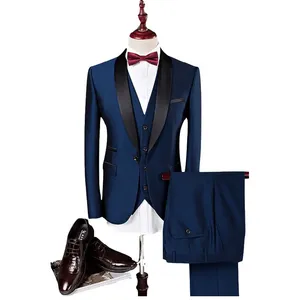 Design unico abito <span class=keywords><strong>uomo</strong></span> giacca ufficiale chiaro cielo blu Navy alta qualità sei bottoni 2 pezzi doppiopetto abito classico da <span class=keywords><strong>uomo</strong></span> - Product Image 4