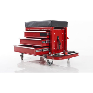 3-Drawers Tool Chest Stool with Wheels, Tool Tray & 360° Swivel Casters Padded Garage Workshop <b>Storage</b> <b>Seat</b> GAPGAR024 - Product Image 4