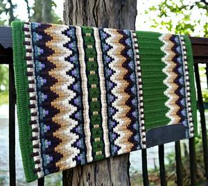 Tapis de selle équestre occidental en cuir de qualité fait à la main avec doublure en laine polaire NZ couvertures en laine - Product Image 5