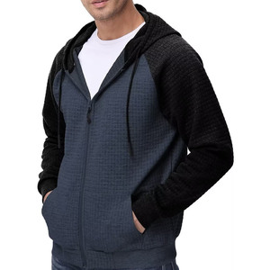 Sweat-shirt personnalisé surdimensionné délavé à l'acide sweat-shirt à capuche brodé hommes basiques coton mélangé bouffée impression fermeture éclair complète - Product Image 5