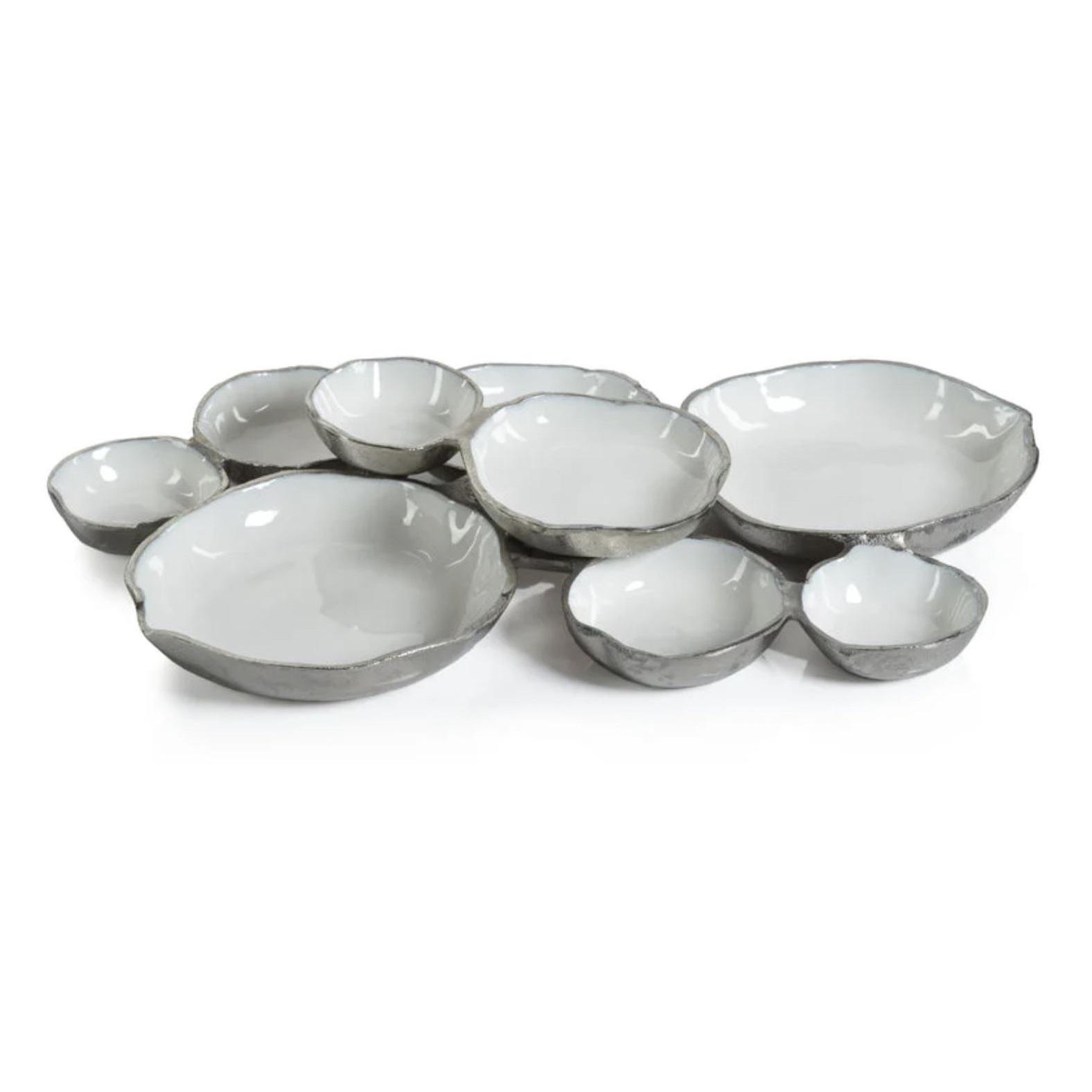 Silver with White Enamel