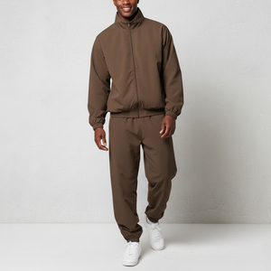 Custom Streetwear OEM Custom Logo Nylon Zip up <b>Jacket</b> and Nylon Tracksuits 2 Piece Set Windbreaker Plain Sweat <b>Suit</b> for Men - Product Image 1