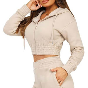 Conjunto de chándal de algodón y poliéster para mujer, tamaño personalizado con bajo MOQ, patrón sólido, superventas para el invierno - Product Image 5