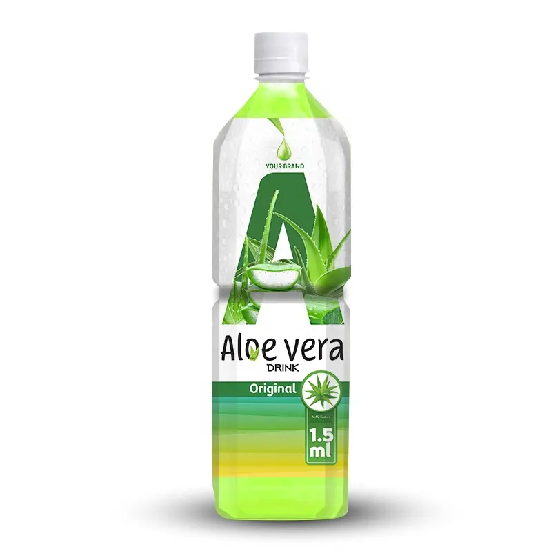 Aloe Vera Minuman Sehat dengan Pulp Mix Jus Buah Rasa Segar dan Manis Botol 1,5l dari Vietnam Privated Brand