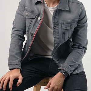 Chaqueta de mezclilla personalizada transpirable para hombre con algodón suave Casual moda vaquero invierno chaqueta de marca de gran tamaño para hombre - Product Image 5