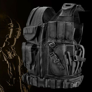 เสื้อกั๊กยุทธวิธีผ้านุ่มสบายน้ำหนักเบาไซส์ใหญ่พิเศษสีทึบ - Product Image 4