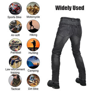 Jeans de motard pour homme en polyester/coton noir durable, respirant, à séchage rapide, avec protections CE, protection de conduite à moto, Kavler D-Ride - Product Image 2