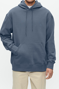 Sweat à capuche vierge à manches longues pour hommes 100% coton doux avec logo personnalisé et broderie au prix de gros - Product Image 2