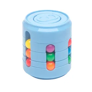 Pop Sensory Toys 2 in 1 Rotierende Magic Bean Zappeln Spielzeug Zappeln Spinner Magic Cube Spielzeug für Kinder Dekompression Puzzle