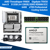Conjunto AMD Threadripper 9980X + Gigabyte TRX50 AERO D 256GB/512GB DDR5