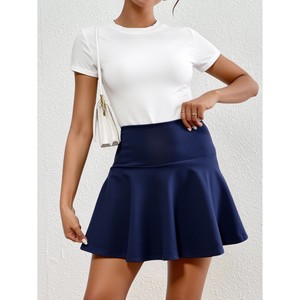 Abbigliamento estivo Casual da donna Set Top a maniche corte e gonna a-line - Product Image 1